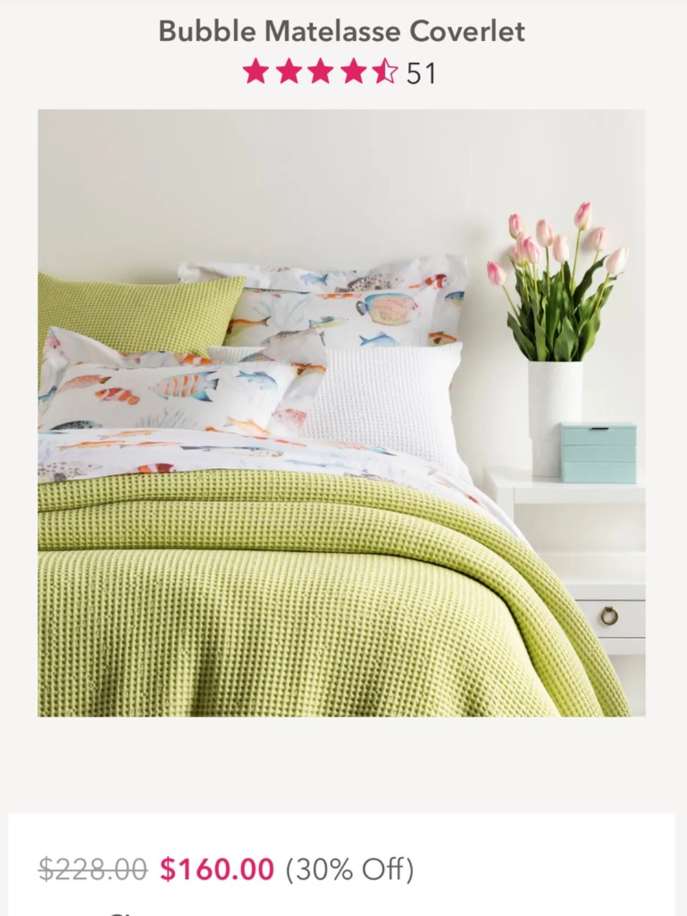 Annie selke Bubble Coverlet -citrus queen